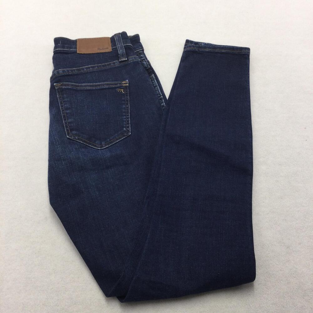 Madewell 10 Inch High Rise Skinny Jeans Womens 25 Blue Dark Wash Stretch Denim